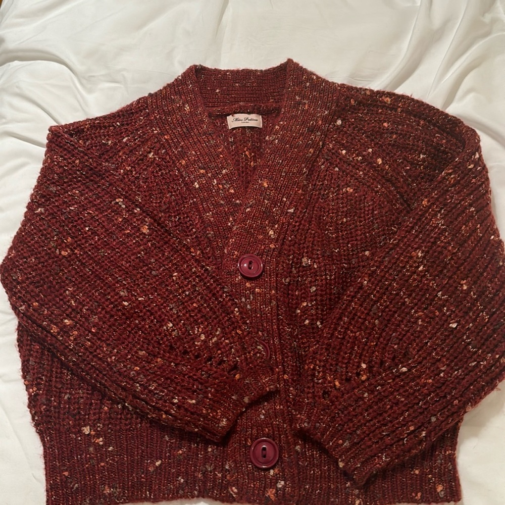 Miss Patina cranberry cardigan